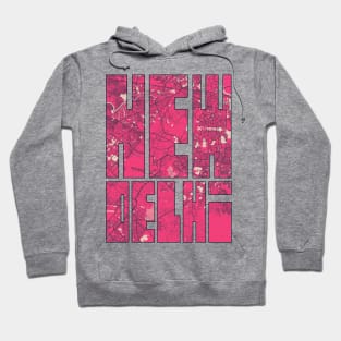 New Delhi, India City Map Typography - Blossom Hoodie